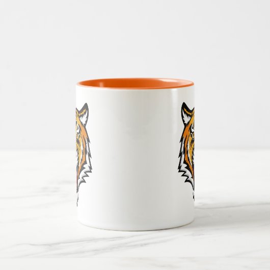 Roaring Tiger Head-25818 Reiseumarmung Zweifarbige Tasse (Mittel)