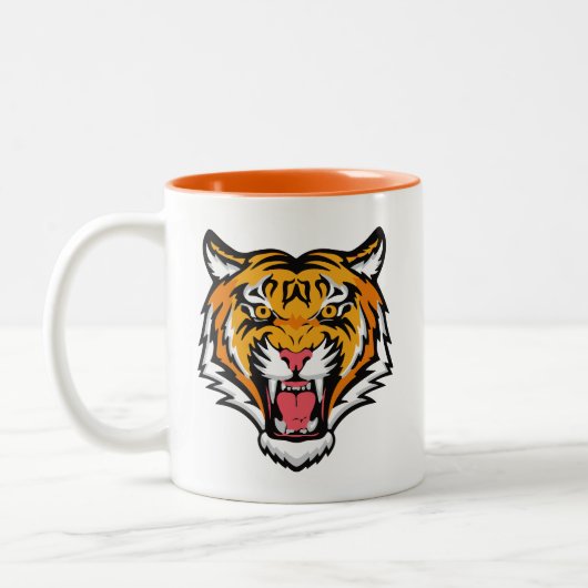 Roaring Tiger Head-25818 Reiseumarmung Zweifarbige Tasse (Links)