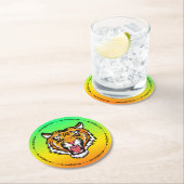 Roaring Tiger Head-25818 Runder Pappuntersetzer (Vor Ort)