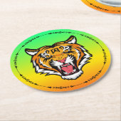 Roaring Tiger Head-25818 Runder Pappuntersetzer (Angewinkelt)