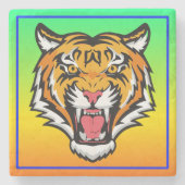 Roaring Tiger Head-25818 Steinuntersetzer (Vorderseite)