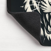 Roaring Tiger Head Illustration Mousepad (Ecke)