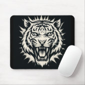 Roaring Tiger Head Illustration Mousepad (Mit Mouse)