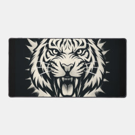 Roaring Tiger Head Illustration Schreibtischunterlage