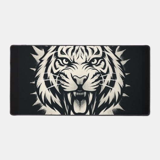 Roaring Tiger Head Illustration Schreibtischunterlage (Vorderseite)