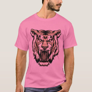 Roaring Tiger Head T Shirt Tattoo Muster