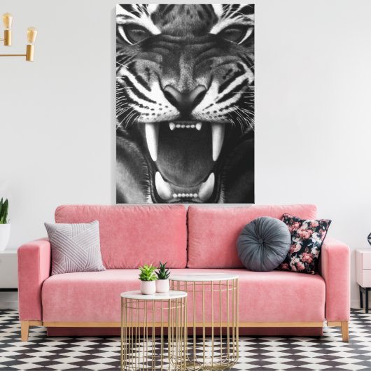 Roaring Tiger Leinwanddruck (Insitu (Wohnzimmer))