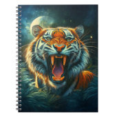 Roaring Tiger Moonlit Dschungel Notizblock (Vorderseite)