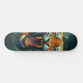 Roaring Tiger Moonlit Dschungel Skateboard (Horizontal)