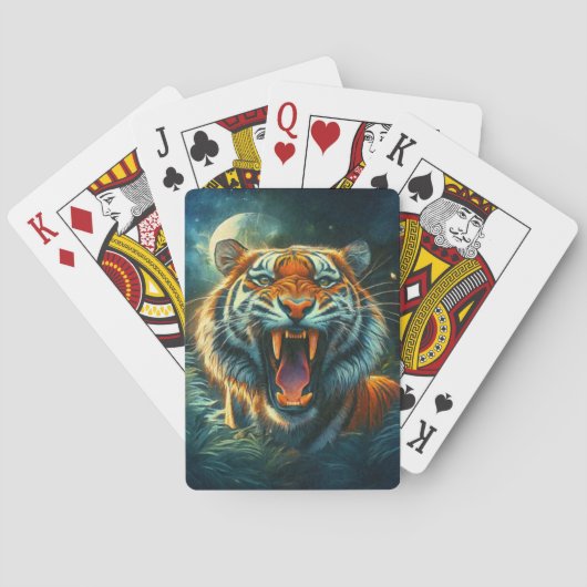 Roaring Tiger Moonlit Dschungel Spielkarten (Rückseite)