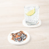 "Roaring Tiger Portrait." Getränkeuntersetzer (Seite)