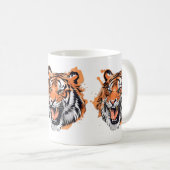 Roaring Tiger Portrait. Kaffeetasse (VorderseiteRechts)