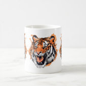Roaring Tiger Portrait. Kaffeetasse (Mittel)