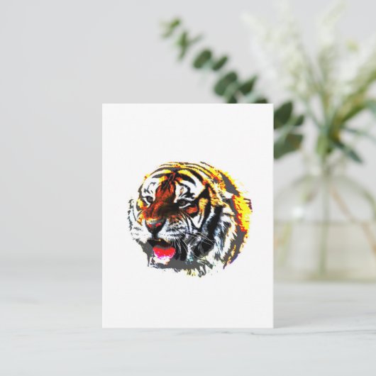 Roaring Tiger Postkarte (Stehend Vorderseite)