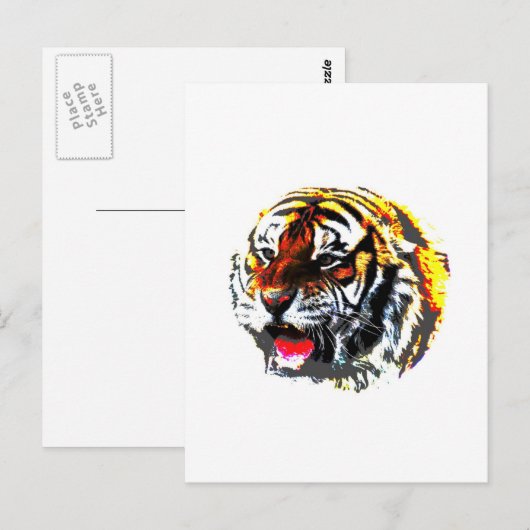 Roaring Tiger Postkarte (Vorne/Hinten)