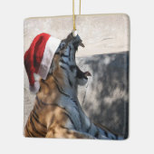 Roaring Tiger Santa Claus Keramikornament (Links)