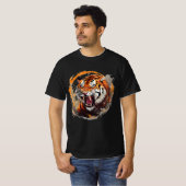 Roaring Tiger T - Shirt - Rote Feuerkreise (Vorne ganz)