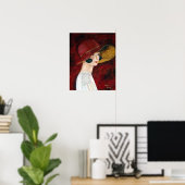 Roaring Twenties 1920er Flapper Girl in Red Hat Poster (Heimbüro)
