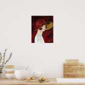 Roaring Twenties 1920er Flapper Girl in Red Hat Poster (Küche)