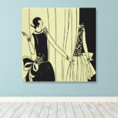 Roaring Twenties Art Deco Wrapped Canvas - sepia Leinwanddruck (Insitu (Holzboden))