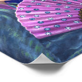 Roaring Twenties Flapper Girl Fan Moon Stars Poster (Ecke)