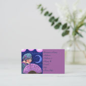 Roaring Twenties Flapper Girl Fan Moon Stars Visitenkarte (Stehend Vorderseite)