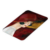 Roaring Twenties Flapper Girl in Red Hat 1920s Magnet (Linke Seite)