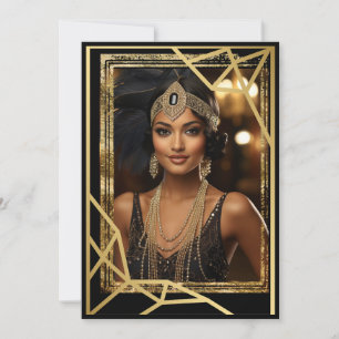 Roaring Twenties Flapper Note Card Dankeskarte