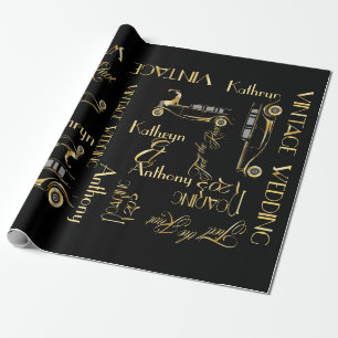 Roaring Twenties Gatsby Stil Hochzeitsgeschenkverp Geschenkpapier