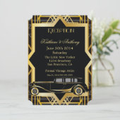 Roaring Twenties Gatsby Style Empfang Einladung (Stehend Vorderseite)