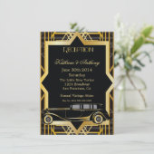 Roaring Twenties Gatsby Style Empfang Einladung (Stehend Vorderseite)