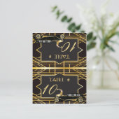 Roaring Twenties Gatsby Style Platzkarte Postkarte (Stehend Vorderseite)
