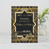 Roaring Twenties Gatsby Style Save the Date (Stehend Vorderseite)