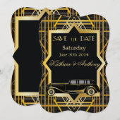 Roaring Twenties Gatsby Style Save the Date (Vorne/Hinten)