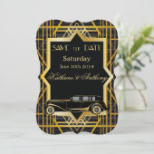 Roaring Twenties Gatsby Style Save the Date (Stehend Vorderseite)