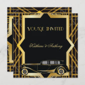 Roaring Twenties Gatsby Style Wedding Einladung (Vorne/Hinten)