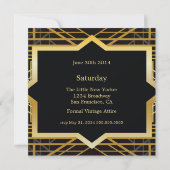 Roaring Twenties Gatsby Style Wedding Einladung (Rückseite)