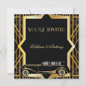 Roaring Twenties Gatsby Style Wedding Einladung (Vorderseite)