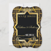 Roaring Twenties Gatsby Style Wedding Einladung (Vorderseite)