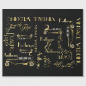 Roaring Twenties Gatsby Style Wedding Gift Wrap Geschenkpapier (Flach)