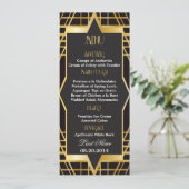 Roaring Twenties Gatsby Style Wedding Menu Menükarte (Stehend Vorderseite)