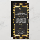 Roaring Twenties Gatsby Style Wedding Menu Menükarte (Vorne/Hinten)
