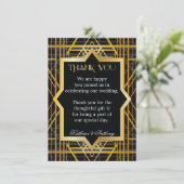 Roaring Twenties Gatsby Style Wedding Vielen Dank Einladung (Stehend Vorderseite)