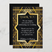 Roaring Twenties Gatsby Style Wedding Vielen Dank Einladung (Vorne/Hinten)