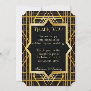 Roaring Twenties Gatsby Style Wedding Vielen Dank Einladung