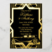 Roaring Twenties Limo Gatsby Style Einladung (Vorderseite)