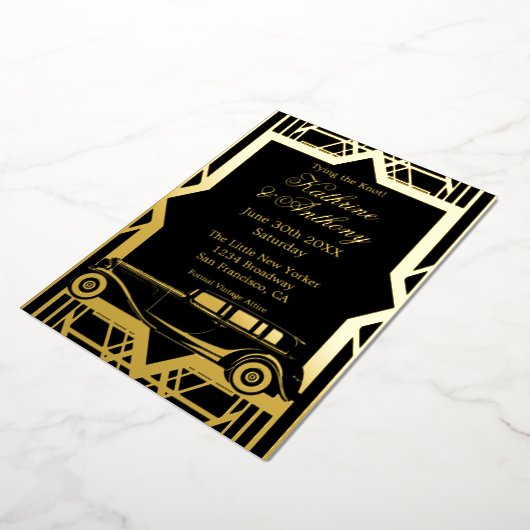 Roaring Twenties Limo Gatsby Style Einladung (Gedreht)