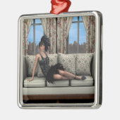 Roaring Twenties Vintag Retro 20. 30. Jahre Silbernes Ornament (Links)