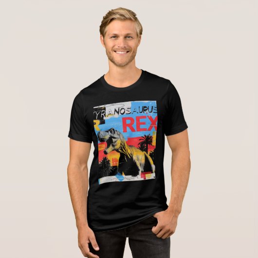 Roaring Tyrannosaurus Rex Retro Pop Art T - Shirt (Vorderseite voll)