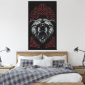 Roaring Viking Bear Leinwanddruck (Insitu (Schlafzimmer))